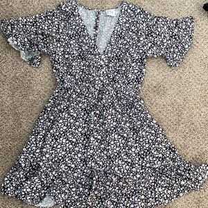 Princess Polly black and white floral dress